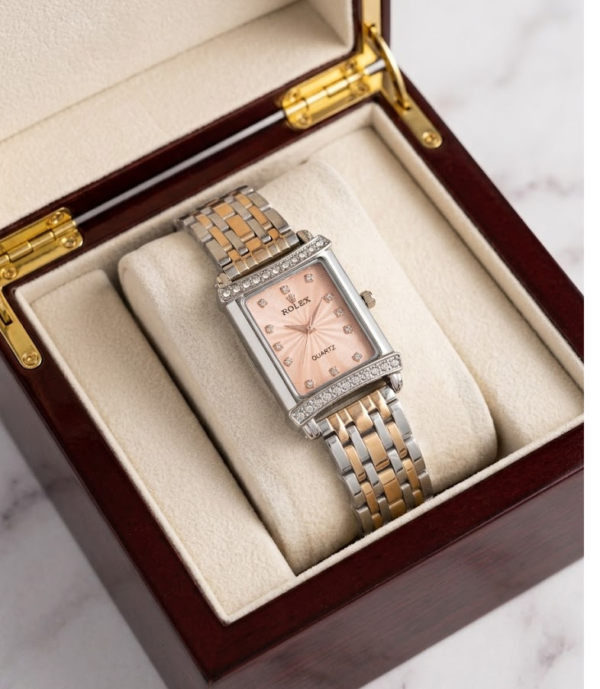 rose gold & silver dual tone ladies' jewelry watch